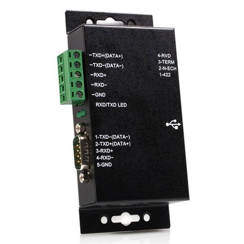 StarTech.com USB2.0 auf Seriell Adapter - USB zu RS422 / 485 Industrieller Schnittstellen-Konverter - Serieller Adapter - USB - RS-422, RS-485 - Schwarz (ICUSB422IS) 