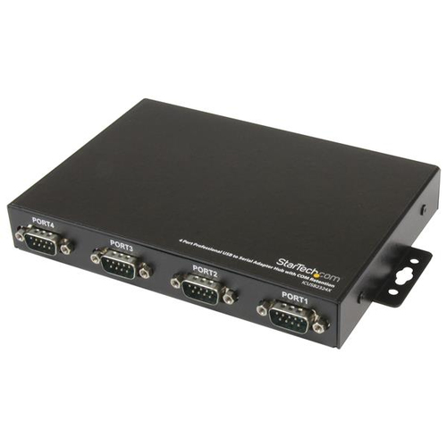 StarTech.com USB2.0 auf 4x Seriell Adapter - USB zu RS232 / DB9 Konverter (COM) - Serieller Adapter - USB - RS-232 x 4 - Schwarz (ICUSB2324X) 