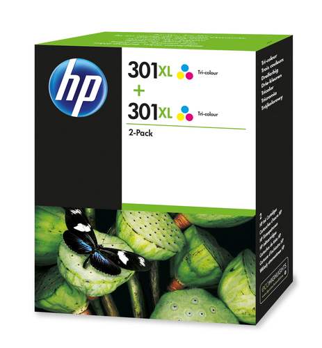 Hewlett-Packard HP 301XL - D8J46AE - Druckerpatrone - Hohe Ergiebigkeit - 2 x Farbe (Cyan, Magenta, Gelb) - 330 Seiten (D8J46AE) 