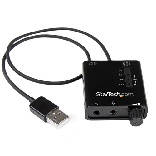 StarTech.com USB Audio Adapter - Externe USB Soundkarte mit SPDIF Digital Audio - Schwarz - Soundkarte - 24-Bit - 96 kHz - Stereo - USB2.0 (ICUSBAUDIO2D) 