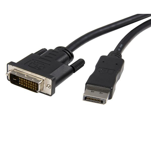 StarTech DP2DVIMM10 DisplayPort-Adapterkabel 1x DP1.2 Stecker auf DVI-D SL Stecker, 3m, schwarz 
