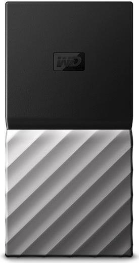 WD My Passport SSD WDBKVX0010PSL - SSD - verschlsselt - 1024 GB - extern (tragbar) - USB 3.1 Gen 2 (USB-C Steckverbinder) - 256-Bit-AES - schwarze Oberseite mit gunmetal (mittel metallisch grau) Boden 