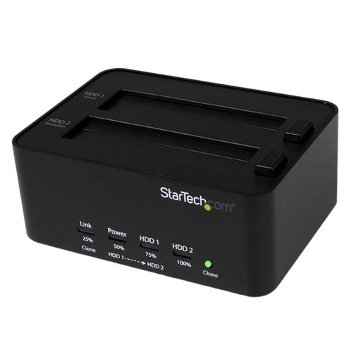 StarTech.com USB3.0 auf 2,5 / 3.5 Zoll SATA / SSD Festplatten Dockingstation / Duplikator - Festplattenduplikator - 2 Schchte (SATA-300) (SATDOCK2REU3) 