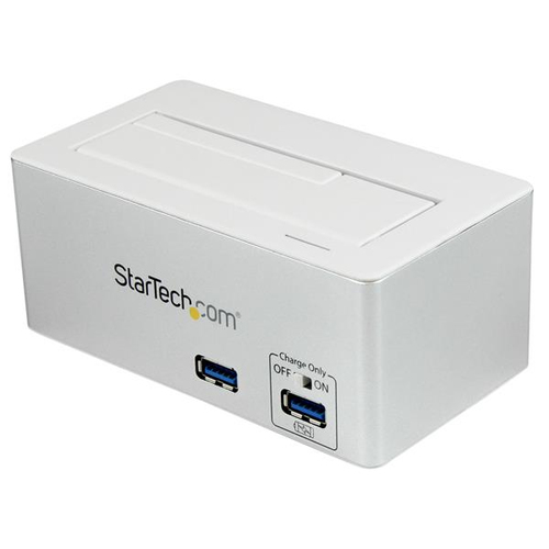 StarTech.com USB3.0 auf SATA / SSD Dockingstation mit integriertem USB Schnelllade-Hub und UASP-Untersttzung fr SATA 6GB/s - Wei - Speicher-Controller - 6,4 cm, 8,9 cm (2.5 Zoll, 3.5 Zoll) - SATA 6Gb/s - 6GBps - USB3.0 - Wei &amp; Silber (SDOCKU33HW) 