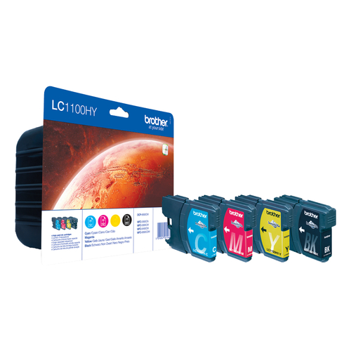 BROTHER LC1100HYVALBPDR Valuepack cyan magenta gelb schwarz fuer MFC6490CW/DCP6690CW/6890CDW/5895CW/5890CN 