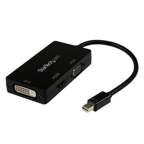 StarTech.com 3-in-1 Mini DisplayPort auf HDMI / DVI / VGA Adapter - Videokonverter - Schwarz (MDP2VGDVHD) 