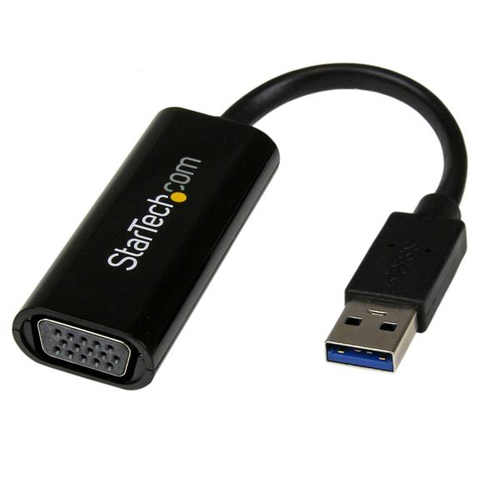 StarTech.com Slim USB3.0 auf VGA Multi Monitor Adapter - Externer Video Adapter mit 1920x1200 / 1080p - Externer Videoadapter - T5-302 - SuperSpeed USB3.0 - D-Sub - Schwarz (USB32VGAES) 