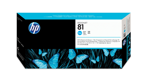 HP 81 Original Druckkopf cyan Standardkapazitt 1er-Pack dye 