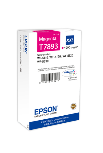 EPSON T7893 Tinte magenta Extra hohe Kapazitt 4.000 Seiten 1er-Pack 