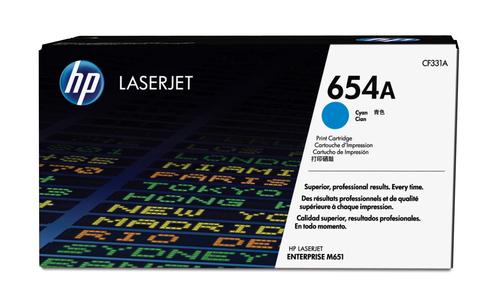 HP 654A Toner Cyan Standardkapazitt 15.000 Seiten 
