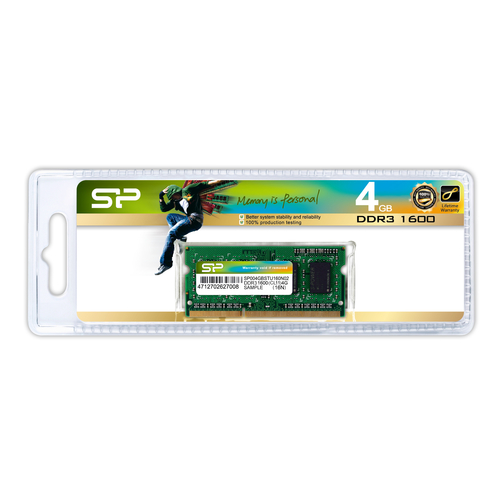 SILICON POWER - DDR3 - Modul - 4 GB - SO DIMM 204-PIN - 1600 MHz / PC3-12800 - CL11 - 1.5 V - ungepuffert - non-ECC 