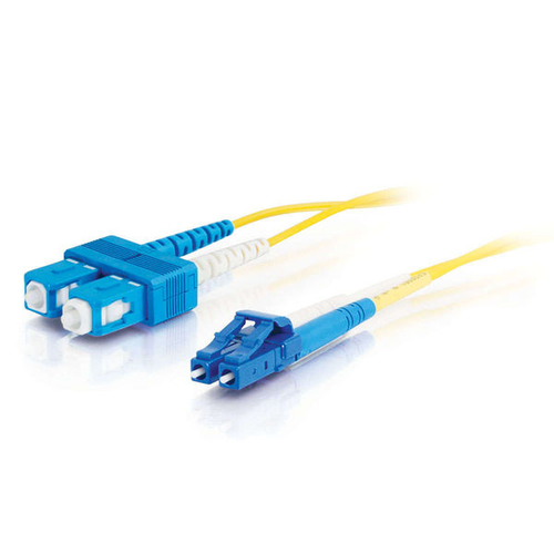 C2G LC-SC 9/125 OS1 Duplex Singlemode PVC Fiber Optic Cable (LSZH) - Patch-Kabel - SC Single-Modus (M) bis LC Single-Modus (M) - 3 m - Glasfaser - Duplex - 9/125 Mikrometer - OS1 - halogenfrei - Gelb 