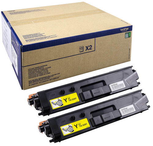 Brother TN329Y - 2er-Pack - Gelb - Original - Tonerpatrone - fr Brother DCP-L8450CDW, MFC-L8850CDW, HL-L8350CDW, L8350CDWT, L8850CDW (TN329YTWIN) 