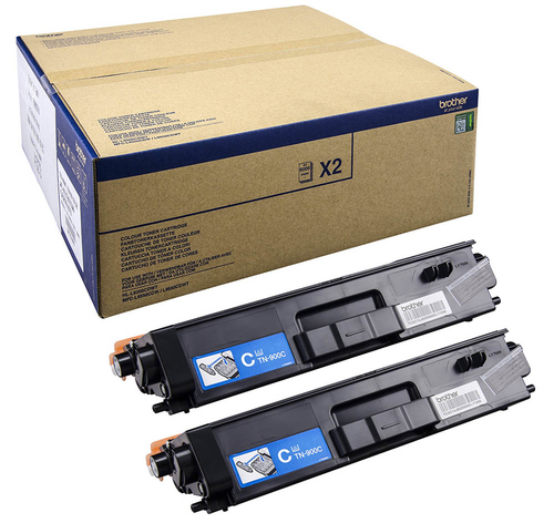 Brother TN900C - 2er-Pack - Cyan - Original - Tonerpatrone - fr HL-L9200CDWT, L9300CDWTT, MFC L9550CDW, L9550CDWT (TN900CTWIN) 
