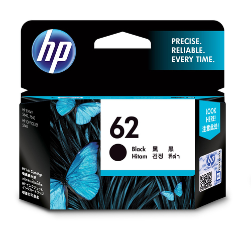 HP 62 - Schwarz - Original - Tintenpatrone - fr Envy 55XX, 56XX, 76XX, Officejet 250, 57XX, 8040 