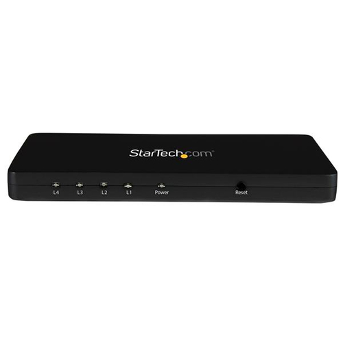 StarTech.com 4K HDMI 4-Port Video Splitter - 1x2 HDMI Splitter w - Solid Aluminum Housing - 4K @ 30 Hz - Video/Audio-Schalter - 4 x HDMI - Desktop (ST124HD4K) 