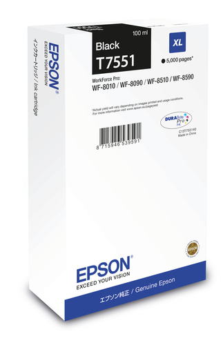 Epson T7551 - Gre XL - Schwarz - Original - Tintenpatrone (C13T755140) 