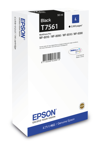 Epson T7561 Druckerpatrone Schwarz T7561 (ca. 2.500 Seiten) 