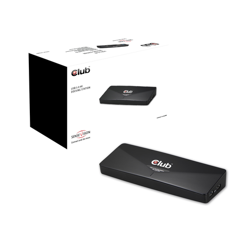 Club3D 4K Dockingstation USB3 ->3xUSB3/HDMI/DP/DVI/ black retail 