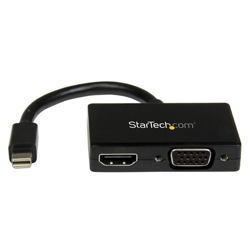 StarTech.com Travel A/V adapter: 2-in-1 Mini DisplayPort to HDMI or VGA converter - Videokonverter - Schwarz (MDP2HDVGA) 
