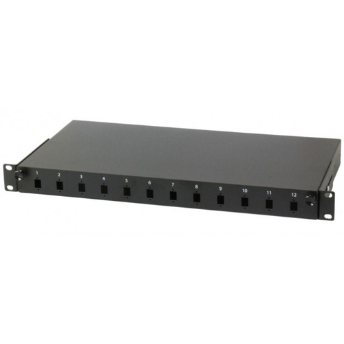 Spleibox 12SC Simplex-Front ausziehbar, RAL9005, 1HE (53600TS.9) 
