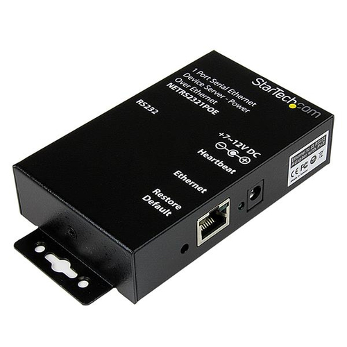 StarTech.com 1 Port RS232 Serial Ethernet Device Server - PoE Power Over Ethernet - Gerteserver - 10Mb LAN, 100Mb LAN, RS-232 (NETRS2321POE) 