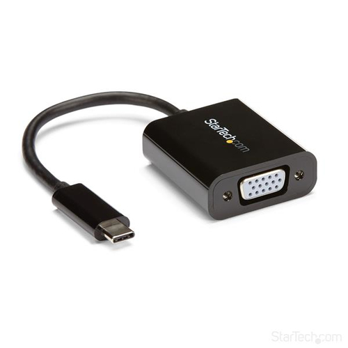 StarTech.com USB-C to VGA Adapter - Externer Videoadapter - USB Type-C - D-Sub - Schwarz - fr Apple MacBook (CDP2VGA) 