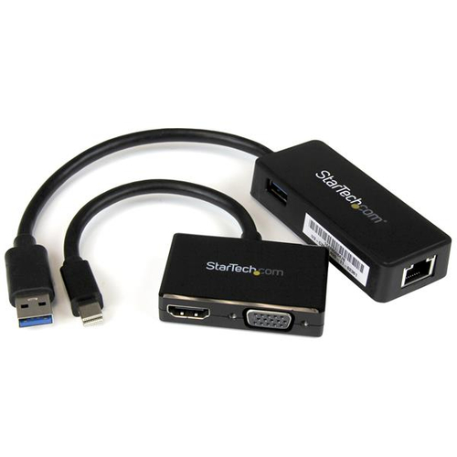 STARTECH.COM 2-in-1 Adapter Kit fr Surface und Surface Pro 4 / 3 / Surface 3 - mDP auf HDMI oder VGA - USB 3.0 zu GbE 