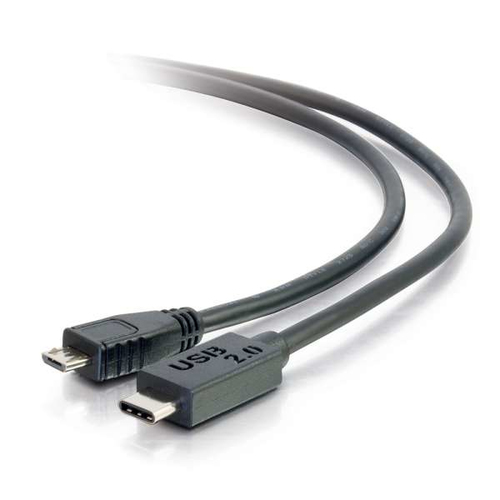 C2G - USB-Kabel - 24-Pin-USB Typ C (M) - 5-polig Micro-USB Typ B (M) - 3,0m (USB/USB2.0) - Schwarz (88852) 