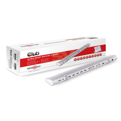 Club3D DockSt UltraSmart USB3 ->5xUSB3/HDMI/DVI/LAN alu retail 