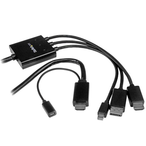 StarTech.com 2m HDMI, DisplayPort oder Mini DisplayPort auf HDMI Konverter Kabel - HDMI, DP oder Mini DP zu HDMI Adapterkabel - Videoanschlu - DisplayPort / HDMI - HDMI, DisplayPort, Mini DisplayPort (M) bis HDMI, Mikro-USB Typ B (nur Strom) - 2 m - Schw 