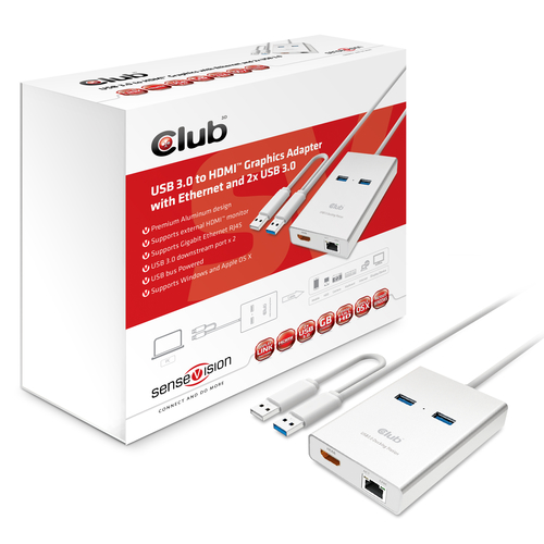 Club3D SenseVision - Docking Station - USB - HDMI 