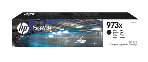 HP 973X - Hohe Ergiebigkeit - Schwarz - Original - PageWide - Tintenpatrone - fr PageWide Managed MFP P57750, P55250, PageWide Pro 452, 477, MFP 477 (L0S07AE) 