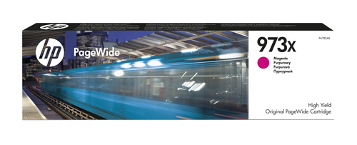 HP 973X - Hohe Ergiebigkeit - Magenta - Original - PageWide - Tintenpatrone - fr PageWide Pro 452dn, 452dw, 477dn, 477dw, 552dw (F6T82AE) 