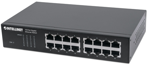 Intellinet 16-Port Gigabit Ethernet Switch - Switch - 16 x 10/100/1000 - Desktop, an Rack montierbar (561068) 