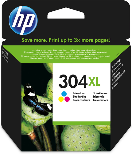HP 304XL - Hohe Ergiebigkeit - farbstoffbasiert dreifarbig - Original - Tintenpatrone - fr AMP 130, Deskjet 26XX, 37XX, Envy 50XX 