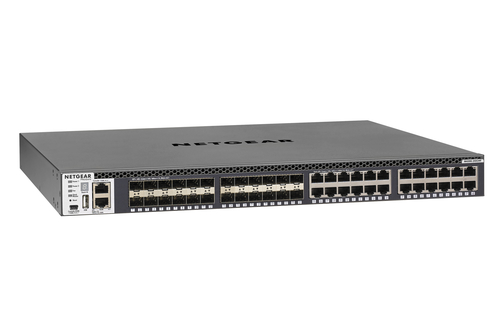 NETGEAR ProSAFE M4300-24X24F - Switch - L3 - verwaltet - 24 x 10/100/1000/10000 + 24 x 10 Gigabit SFP+ - an Rack montierbar (XSM4348S-100NES) 