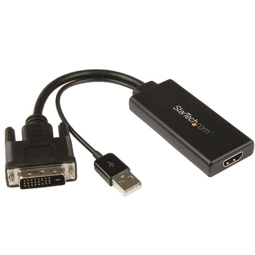 StarTech.com DVI auf HDMI Adapter mit USB Power und Audio - DVI-D zu HDMI Konverter - 1080p - Video- / Audio-Adapter - HDMI / DVI - HDMI (W) bis DVI-D (M) 