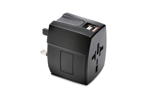 Kensington International Travel Adapter - Netzteil (Stromversorgung, 2 x USB (power only)) - Schwarz - Australien, China, Japan, Grobritannien und Nordirland, Vereinigte Staaten, Europa (K33998WW) 