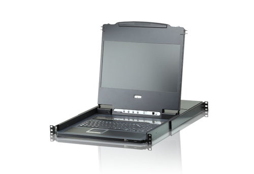 ATEN CL6708MW - KVM-Konsole mit KVM-Switch - 8 Anschlsse - USB - 43,9 cm (17.3 Zoll) - Rack - einbaufhig - 1920 x 1080 - DVI-I - 1U (CL6708MW D) 