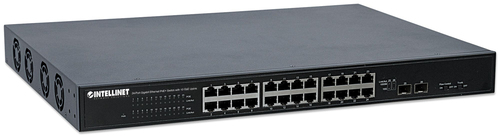 Intellinet Switch 24x GE Network Gigabit PoE+ 2 SFP+10G 
