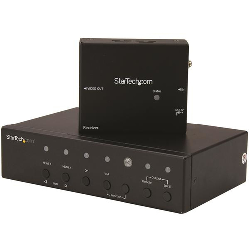 STARTECH.COM Multi-Input HDBaseT Extender mit eingebautem Switch - DisplayPort, VGA und HDMI over CAT5/ CAT6 - bis zu 4K -  70m 