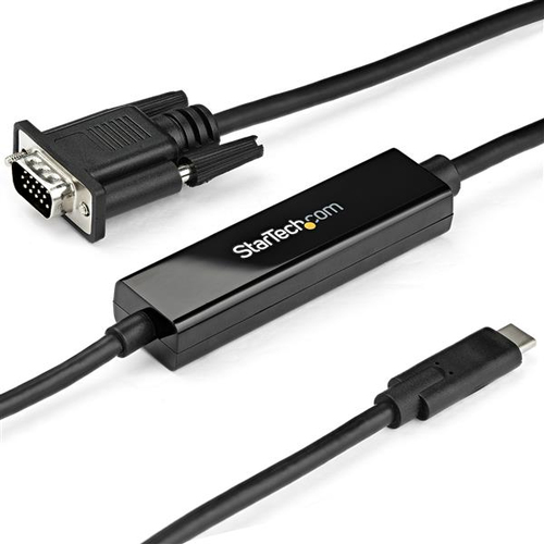 StarTech.com 1m / 3 ft USB C to VGA Cable - 1920 x 1200 - Black - Externer Videoadapter - USB-C - VGA 