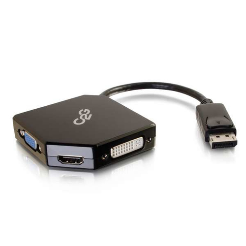 C2G DisplayPort to HDMI, VGA, or DVI Adapter Converter - Videokonverter - DisplayPort - DVI, HDMI, VGA - Schwarz (80928) 