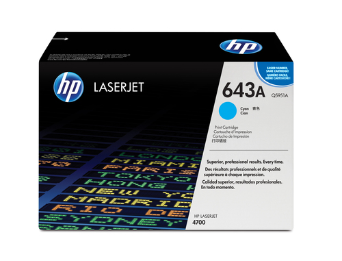 HP Toner Q5951A (643A) - Cyan - Kapazitt: 10.000 Seiten (Q5951A) 