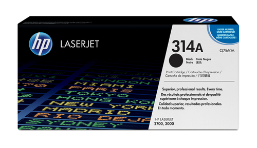 HP 314A - Schwarz - Original - LaserJet - Tonerpatrone (Q7560A) - fr Color LaserJet 2700, 2700n, 3000, 3000dn, 3000dtn, 3000n 