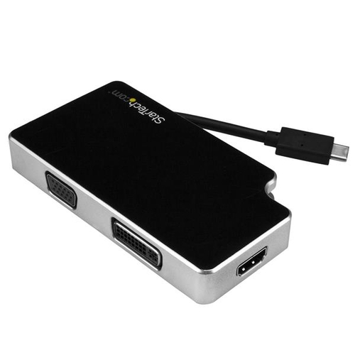 StarTech.com Audio Video Reiseadapter - 3in1 USB-C auf VGA, DVI oder HDMI - USB Typ C Adapter - 4K - Externer Videoadapter - USB Type-C - DVI, HDMI, VGA 