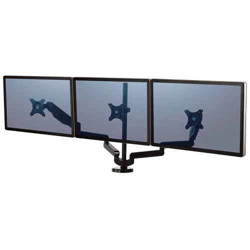 Fellowes Platinum Series Triple Arm - Tischhalterung fr 3 Monitore (einstellbarer Arm) - Aluminium - Schwarz - Bildschirmgre: bis zu 68,6 cm (bis zu 68,60cm (27 Zoll) ) (8042601) 