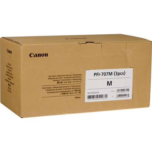 CANON 3x PFI-707M Tinte magenta Standardkapazitt 700ml 3er-Pack iPF830/840/850 