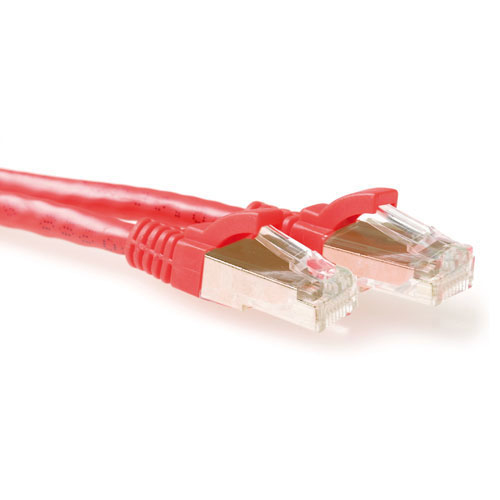 ACT Red 30 meter LSZH SFTP CAT6A patch cable snagless with RJ45 connectors. Cat6a s/ftp lszh sng rd 30.00m (FB7530) 